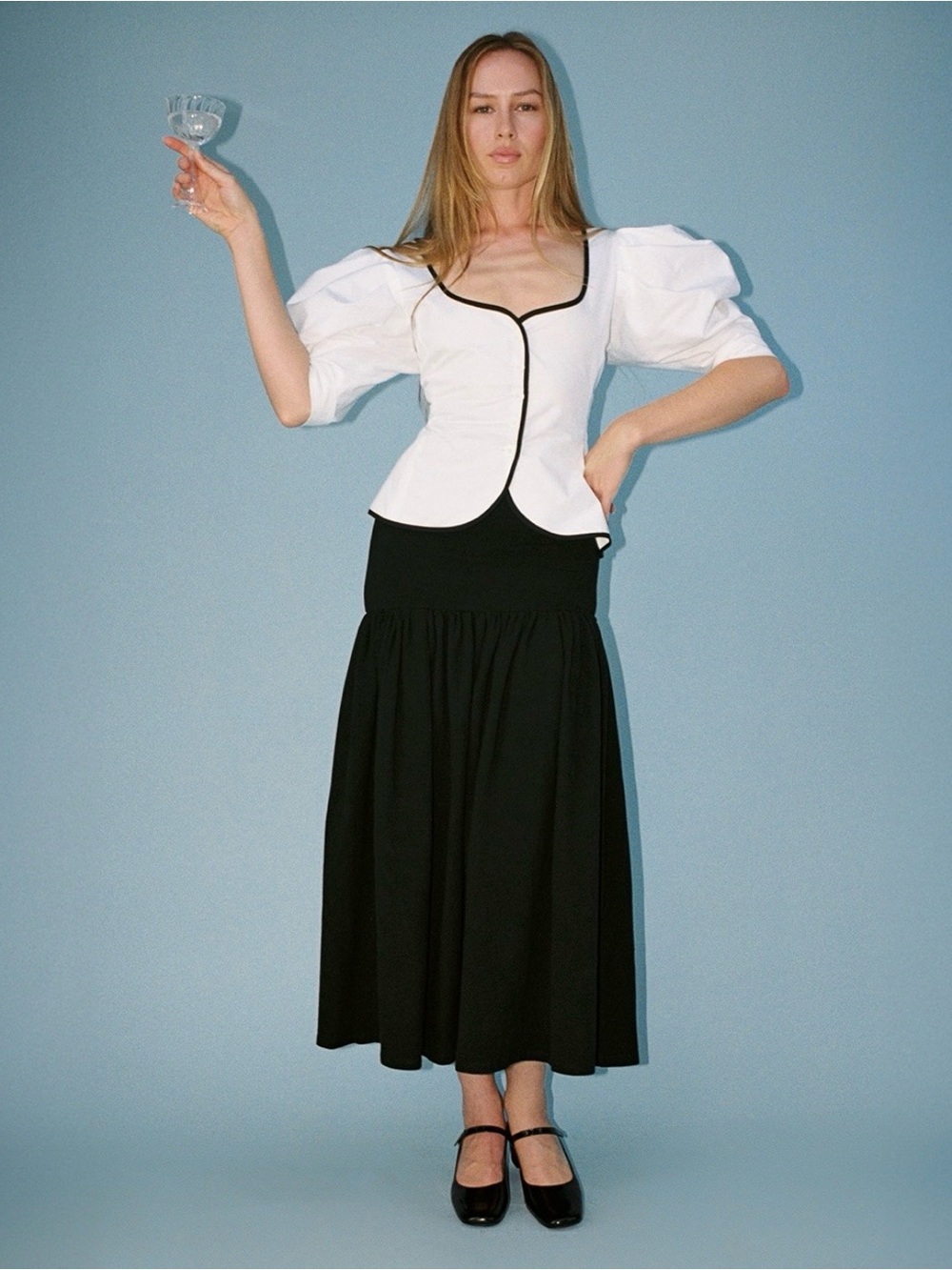 NWT Gil Rodriguez Audrey Top with Puff Sleeves